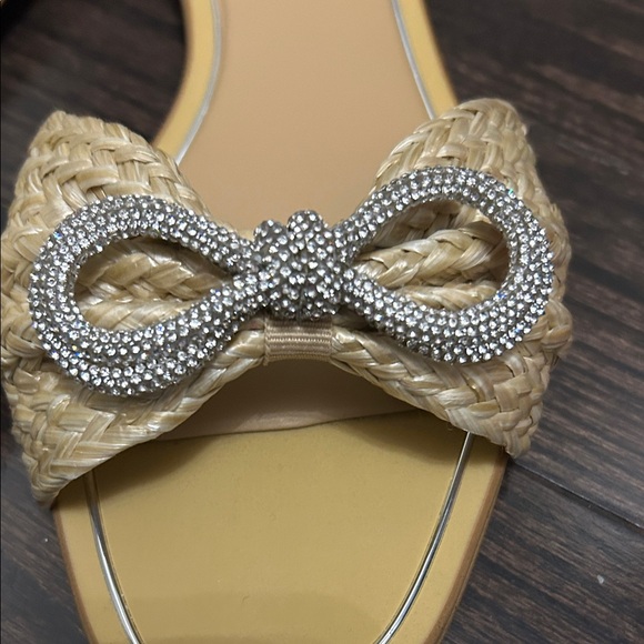 Aldo Women's Woven Sandals with Rhinestone Bow Accents - Picture 4 of 7